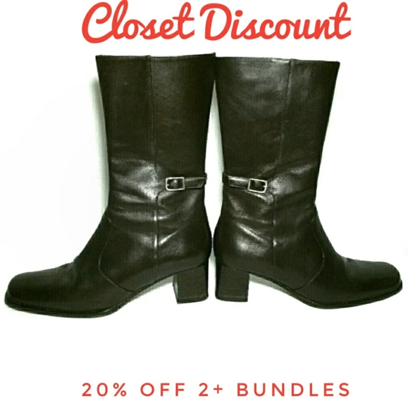 Talbots 7.5 Mid Calf Dark Brown Boots Made Italy - Picture 7 of 7